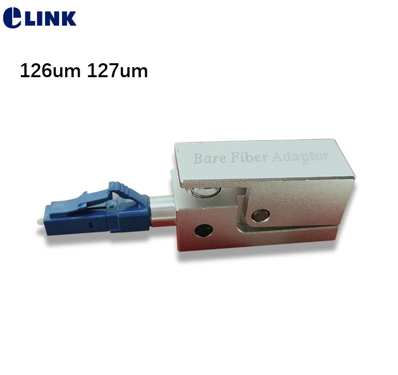 LC bare fiber adapter square type silver blue LC UPC bare optical fibre ftth coupler 126um 127um SM factory supply ELINK 1pc