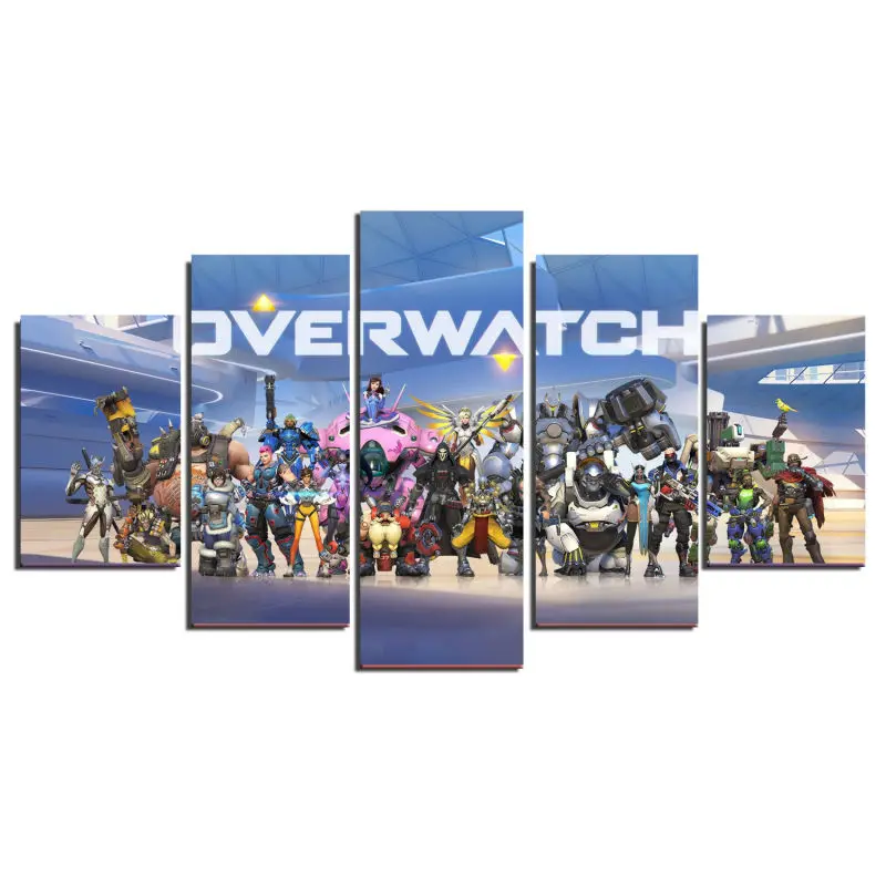 5-Pieces-Overwatch-Game-Characters-Poster-Modern-Home-Wall-Decor-Canvas-Picture-Art-HD-Print-Painting