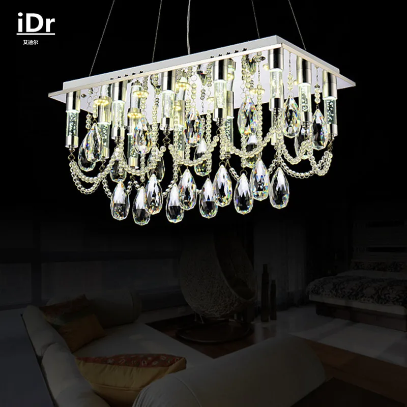 Contemporary Rectangular LED lights manufacturers wholesale modern crystal lamps dining restaurant chandelier Luxury lamp