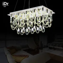 Contemporary Rectangular LED lights manufacturers wholesale modern crystal lamps dining restaurant chandelier Luxury lamp