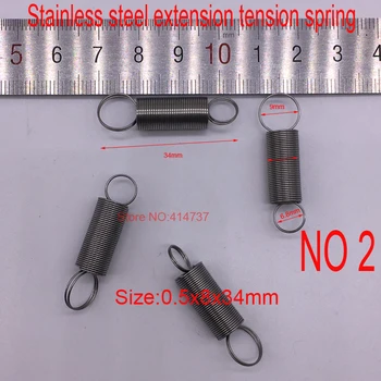 Small extension spring with hook Wire dia 0.3mm-0.6mm OD 3mm-7mm Length 10-300mm