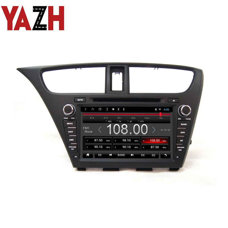 Flash Deal YAZH Android 9.0 Car DVD Player For Honda Civic Hatch Back 2013 2014 2015  Auto Radio iPod Bluetooth SWC AUX 32GB GPS Multimedia 3