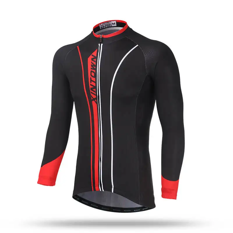 

XINTOWN Cycling Jerseys Thickening Fluff Warm Winter Men Sprot Clothes Sportswear Long Sleeve Jerseys Windproof Anti-wrinkle