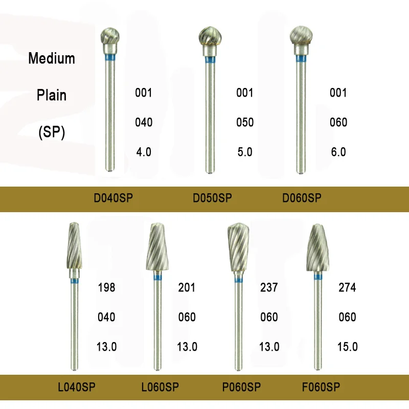 10 шт./партия hp 2,35 мм Средний простой Стоматологическое скольжение сцепление карбида боры для стоматологической лаборатории круглые Боры карбида зубные боры