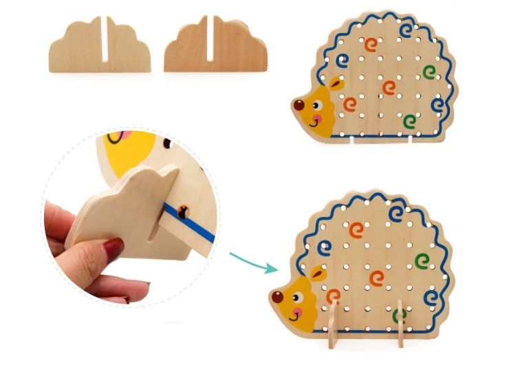 82 шт. милые игрушка с бисером Ежик деревянные математические игрушки для детей от 2 до 4 лет Детские brinquedos дерево Монтессори развивающая