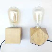 Деревянная Винтажная настольная лампа с регулируемой яркостью 40 Вт лампа Эдисона 220 В спальня бар настольная лампа деревянная ретро кафе настольная лампа