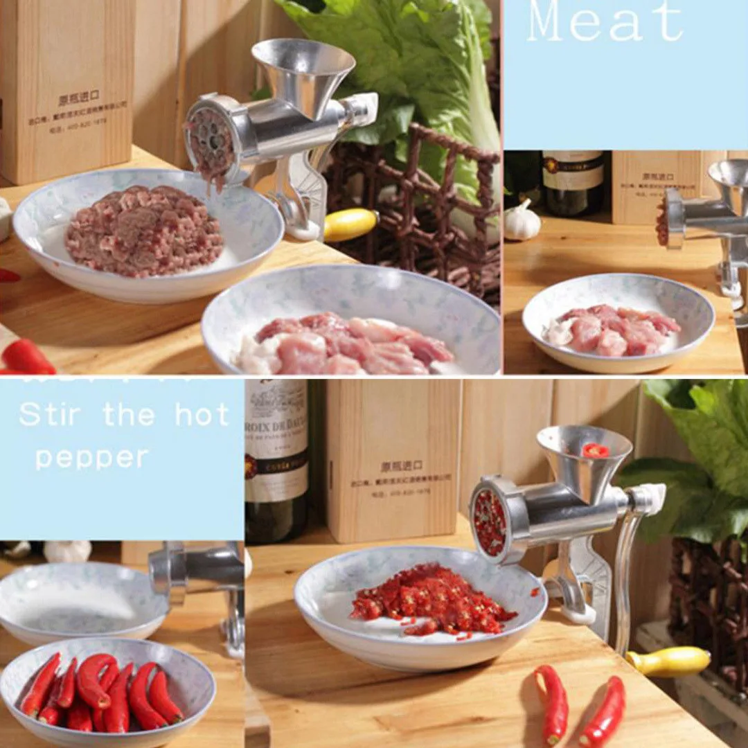 New Manual Mincer Meat Grinder Pasta Maker Hand Operated Beef Sausage Maker Kitchen Aluminum alloy