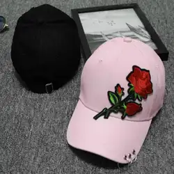 Унисекс железное кольцо Snapback Цветочная вышивка хип хоп кепка 2018 модная бейсболка хлопок Повседневная Бейсболка Snapback шапки