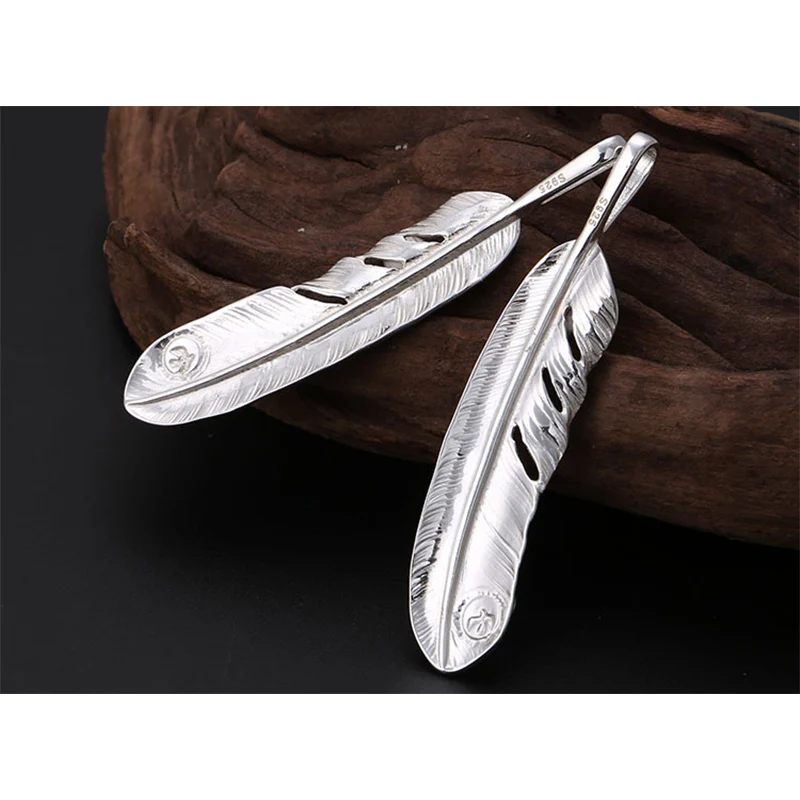 Этнические модные подвески 925 пробы серебряные ювелирные изделия для мужчин и женщин винтажные перья Летающий орел изготовление ожерелий с подвесками P121