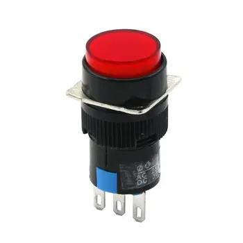 

5pcs / lot AL6-A-22 16mm self-lock ON - OFF round push button switch AL6-A 8 pin pushbutton 220V 12V LA16Y-22DT
