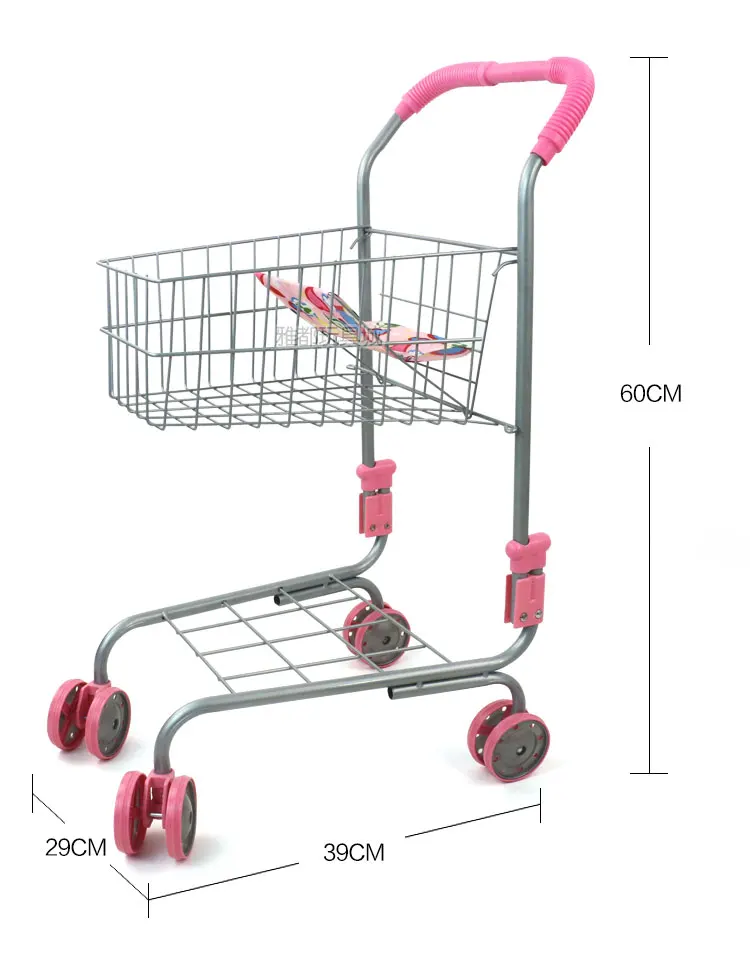 Игровая тележка для мальчиков и девочек, детская симуляционная тележка супермаркета, мини 3 года, детская коляска, большая площадь 68 см, высота - Цвет: A