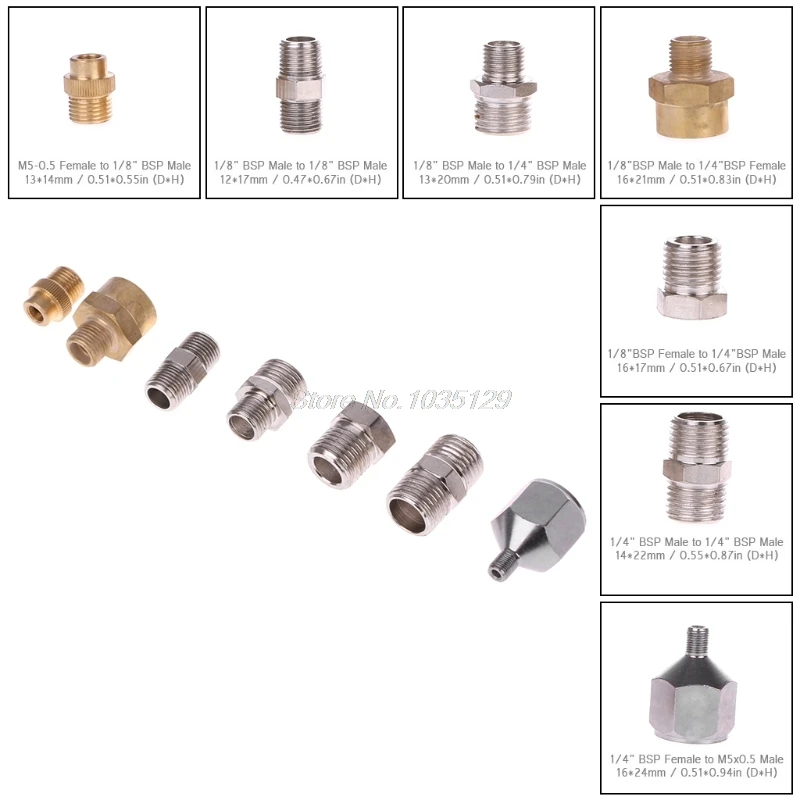 7Pcs/Set Airbrush Adaptor Kit Fitting Connector For Compressor & Spray Gun Hose Whosale&DropShip|Пистолеты-распылители| |