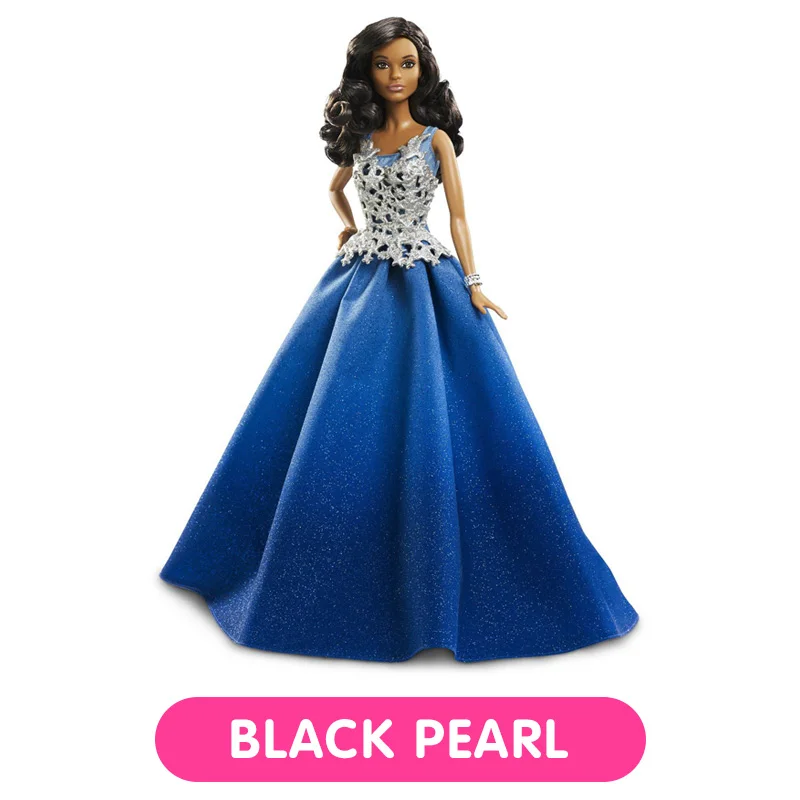 Подлинный Топ бренд Барби праздничные куклы для девочек принцесса Рождество День рождения Игрушки для девочек оригинальные куклы Барби - Цвет: black Pearl