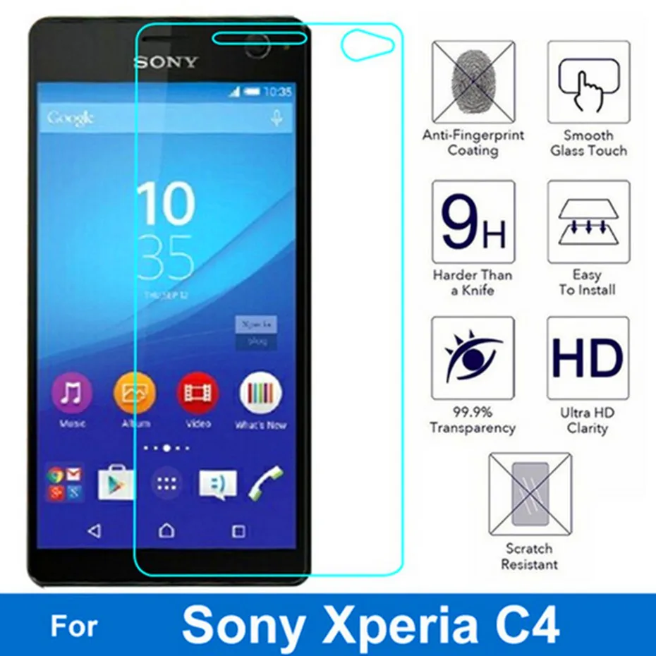 Для sony xperia c4 e5303 защитное стекло 9H 2.5d ультратонкое закаленное для E5306 E5333 E5343 E5353