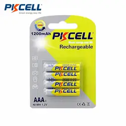 PKCELL 4 шт. 1200 мАч Ni-MH батареи 1,2 в перезаряжаемый aaa-аккумулятор экологически чистые подходят для большинства электронных продуктов
