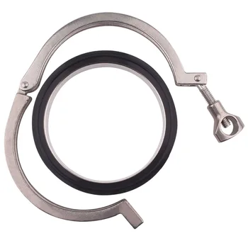 

DERNORD 4 Inch Stainless Steel 304 Tri-Clamp 2pcs Sanitary Pipe Weld Ferrule + 1pc Gasket Set + 1pc Tri Clamp