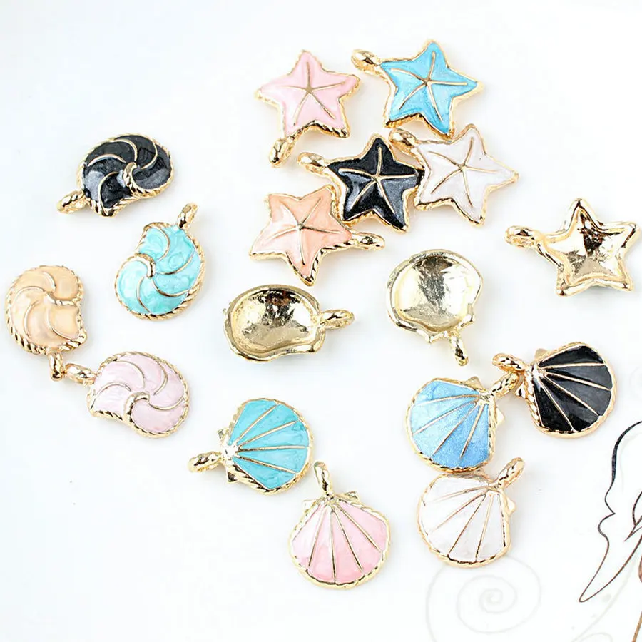 

20pcs Ocean series shell conch starfish pendant Pendant For Necklace Dangle Charm For Bracelet charm jewelry findings