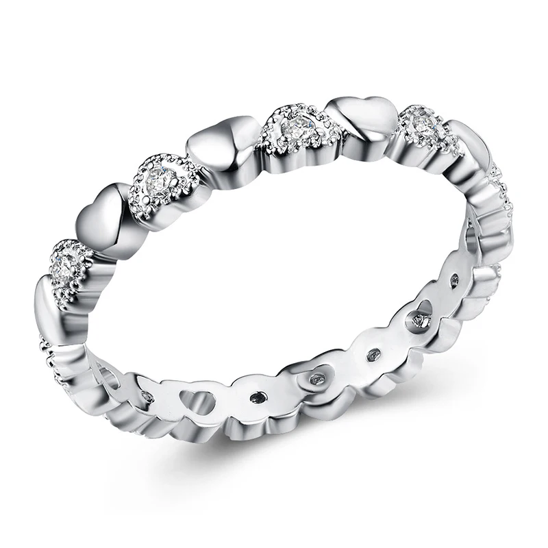Сердечко из серебра цвет Свадебный перстень с прозрачным CZ бренд кольцо для женщин обручальные серьги-гвоздики