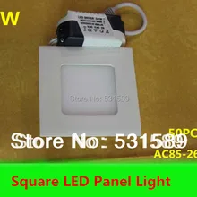 50 шт. 3 Вт супер яркий Квадратный светодиодный светильник, холодный белый/теплый белый AC85-265V для дома и сада, вечерние, для гостиной
