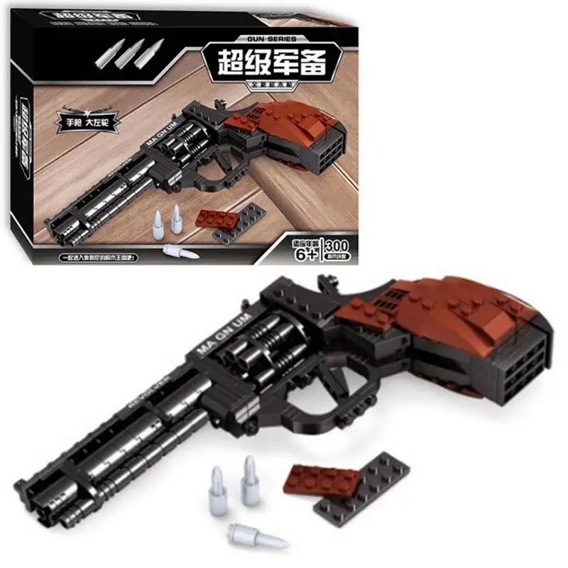 300Pcs Gun SWAT Magnum Revolver Pistol Power GUN Weapon Arms Model Toy Bricks Building Blocks Toys for Children 300Pcs Gun SWAT Magnum Revolver Pistol Power GUN Weapon Arms Model Toy Bricks Building Blocks Toys for Children