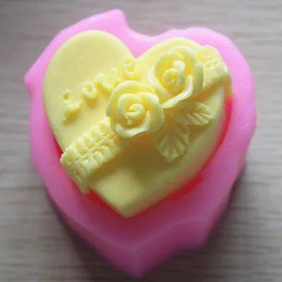 

Love Rose Wedding Gift Soap making Silicone Molds 3D Heart Flower Soap Mold DIY Craft Decorating Plaster Candle Mould