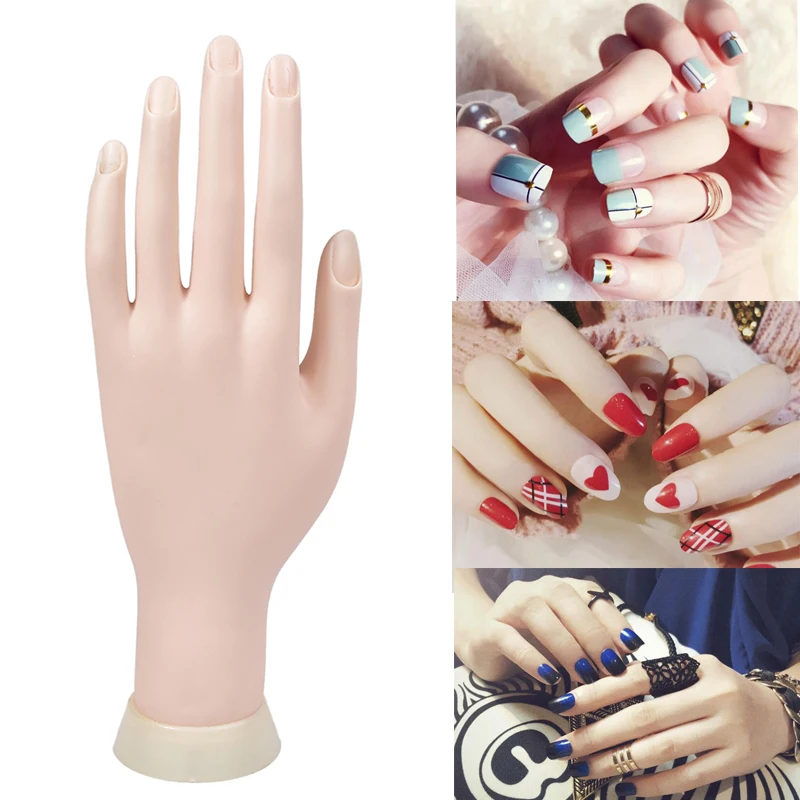 

Flexible Prosthetic Left Hand Model Silicone Nail Art Training Display Personal Salon Manicure Practice Tools Hand Mannequins