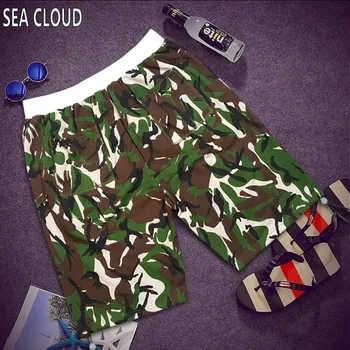 

82 plus size male Camouflage beach shorts elastic strap knee-length 100% cotton Casual short trousers brand 2xl-8xl