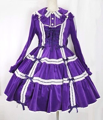 

(LLT018) Lolita Dresses Long Sleeve Sweet Lolita Short Dress Ball Gown Fancy Prom Dress Halloween Party Masquerade Costume