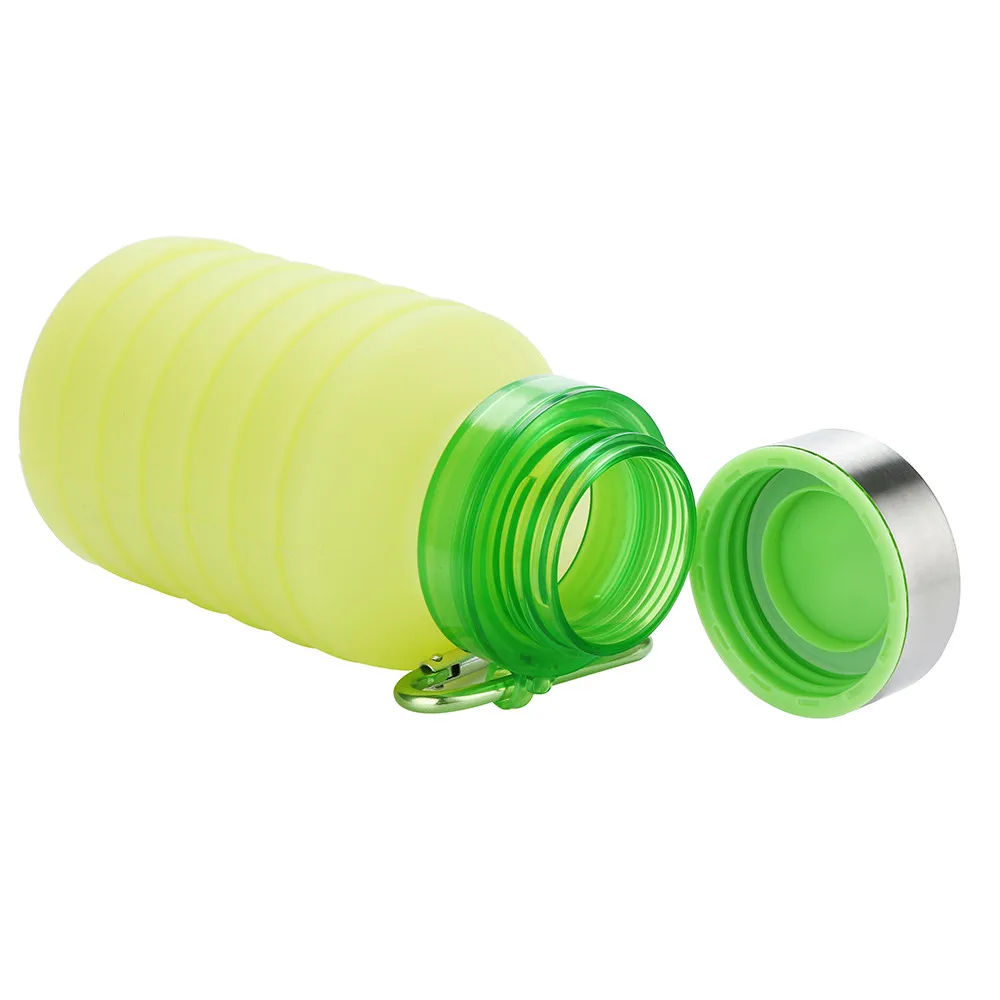 Бутылки для воды многоцветный дизайн Силиконовые Складные портативные путешествия Спорт на открытом воздухе Выдвижная телескопическая бутылка
