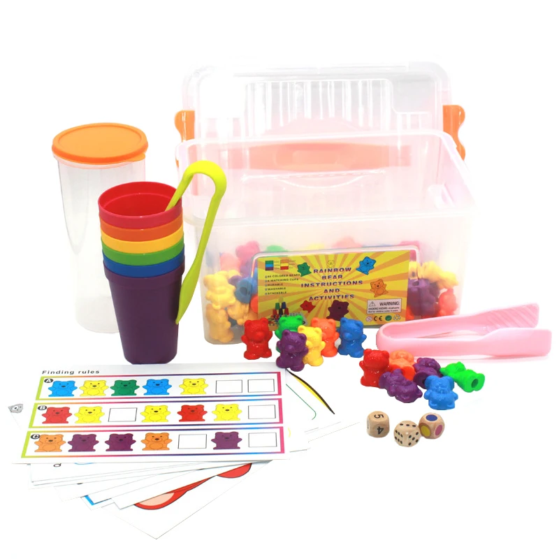 Children Early Learning Montessori Education Bear Digital Cognitive Toys Hand Brain Coordination Bear Set Teaching Aids Toy Gift