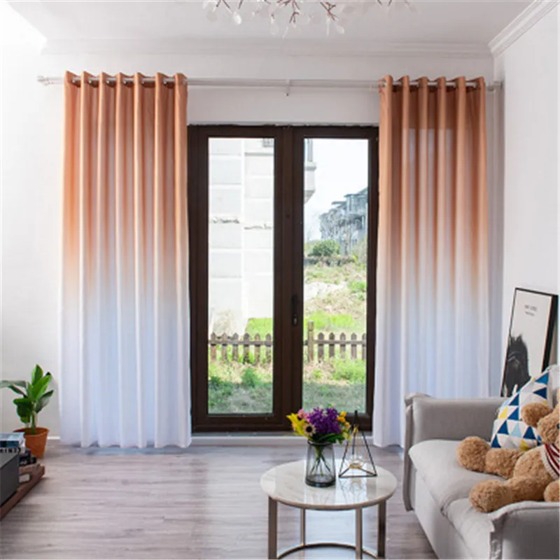 Фэнтези чистый цвет верхний градиентный занавес для спальни оконная панель серый синий полузатенение занавес для гостиной горячая F022
