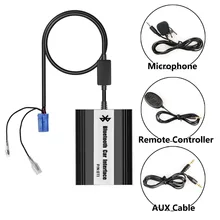 APPS2Car Car Stereo Bluetooth Interface Wireless Music Receiver USB AUX Jack Music Interface for Renault Kangoo (2000-2010)