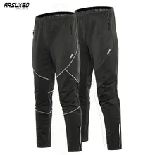 ARSUXEO – pantalon de cyclisme en polaire pour homme, vêtement de Sport réfléchissant, garde au chaud, thermique, pour vélo, vtt, vêtements de course