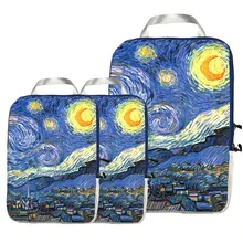 Упаковочные кубики дорожный Органайзер набор 3 шт.-Компрессионные упаковочные кубики для переноски багажа Звездная ночь