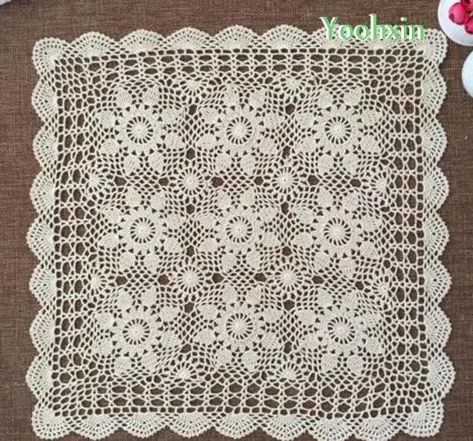 

HOT Cotton Crochet tablecloth Table cloth towel doilies square set lace Tablecloth Covers nappe for home wedding decoration