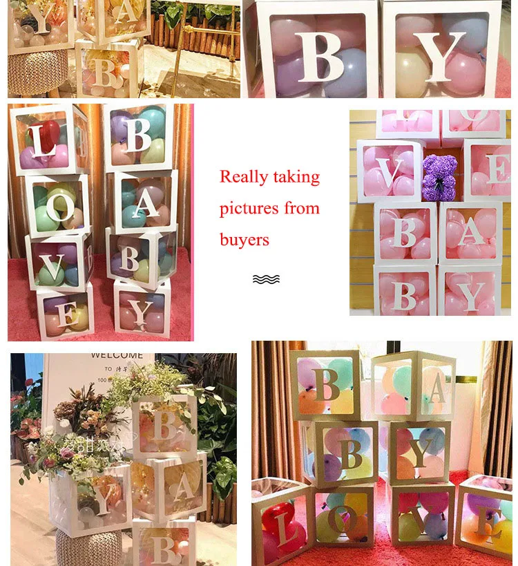 4 шт. детская коробка с надписью «Love» для украшения дня рождения для детей, свадебный реквизит для обустройства, самодельные буквы для детского душа