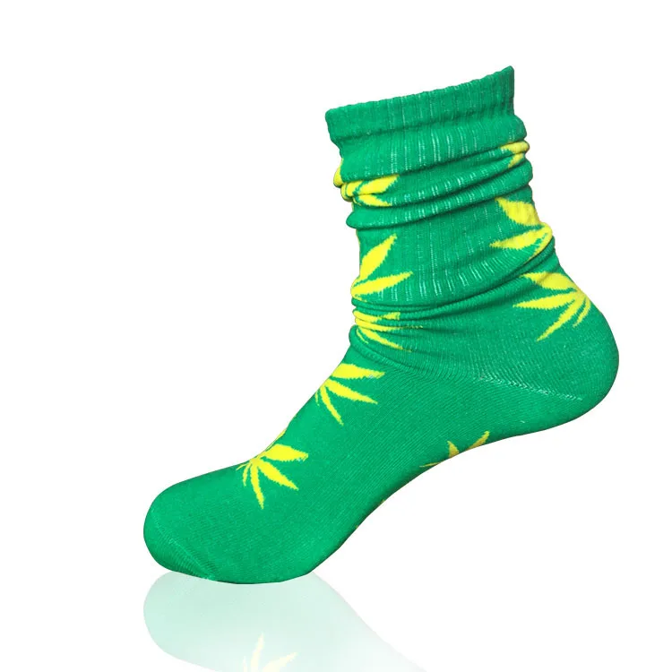 Модные удобные хлопковые носки высокого качества, 1 пара повседневные длинные носки с листьями и кленовыми листьями