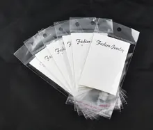 Doreen Box hot- 100 White Earring Display Cards W/Self Adhesive Bags (B09344)