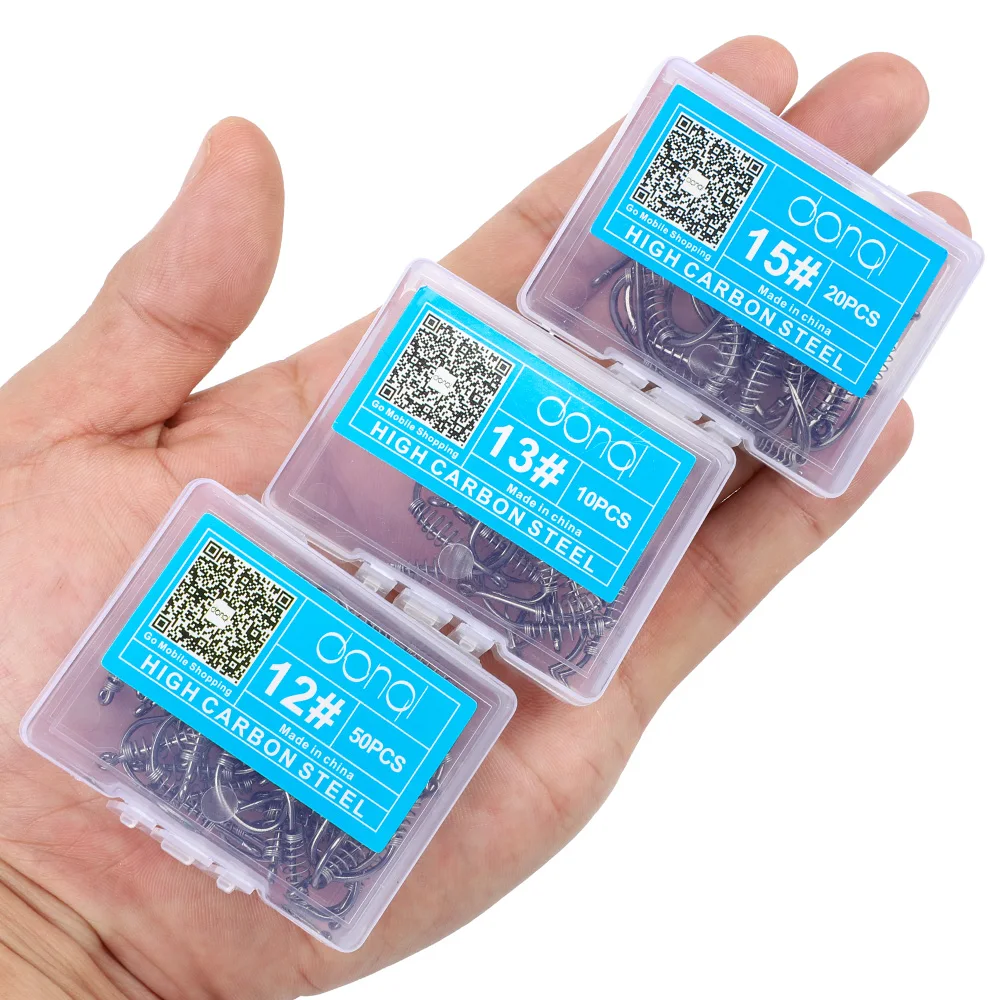 DONQL Spring Fishing Hooks 10/20/50pcs Set Barbed Swivel Jig Carp Hook Single Circle Fishhook Fly Fishing Accessories Tackle DONQL Spring Fishing Hooks 10/20/50pcs Set Barbed Swivel Jig Carp Hook Single Circle Fishhook Fly Fishing Accessories Tackle