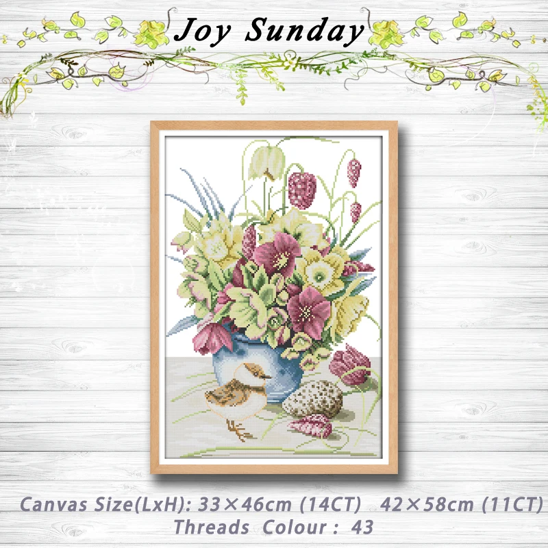 

Flowers and bird decor Patterns dmc 14CT 11CT Counted Cross Stitch Sets embroidery set Needlework kit chinese cross stitch