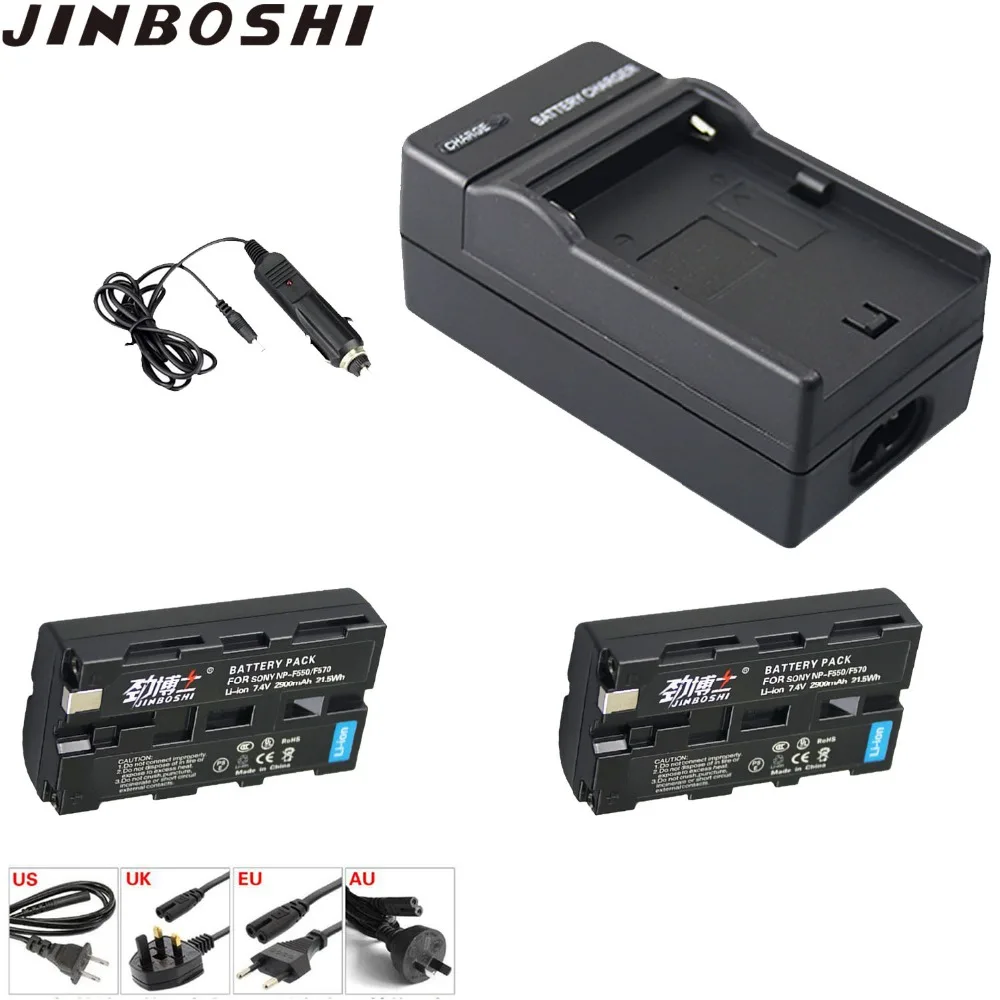 2 шт. JINBOSHI NP F570 F550 npf550 батарея + LED одно зарядное устройство для Sony F530 CCD SC55