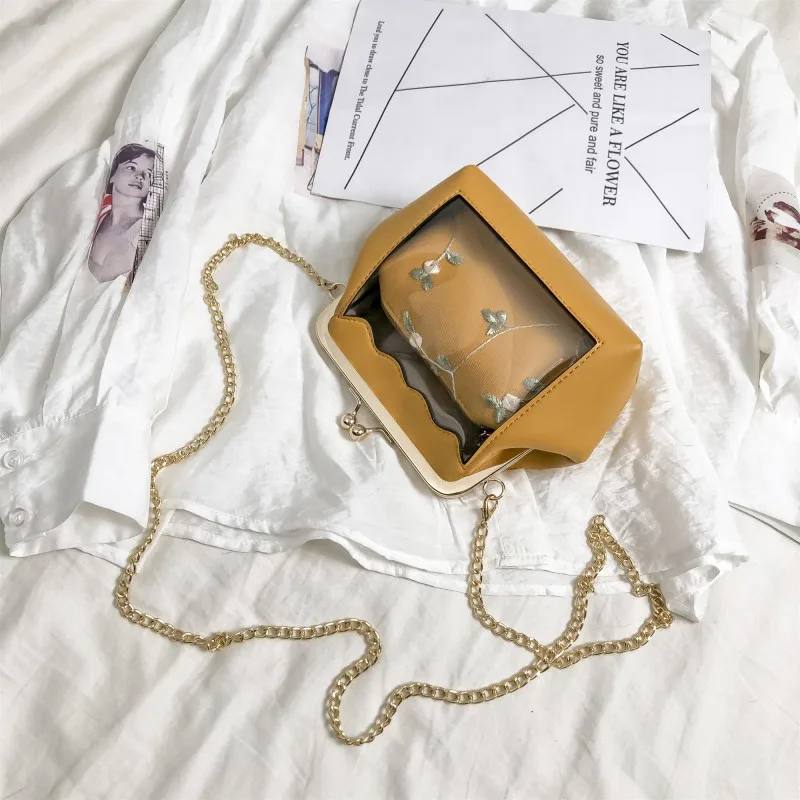 YBYT Новая модная прозрачная сумка для женщин маленькая композитная сумка Горячая Распродажа цепь сумка через плечо сумочка женская сумка-мессенджер