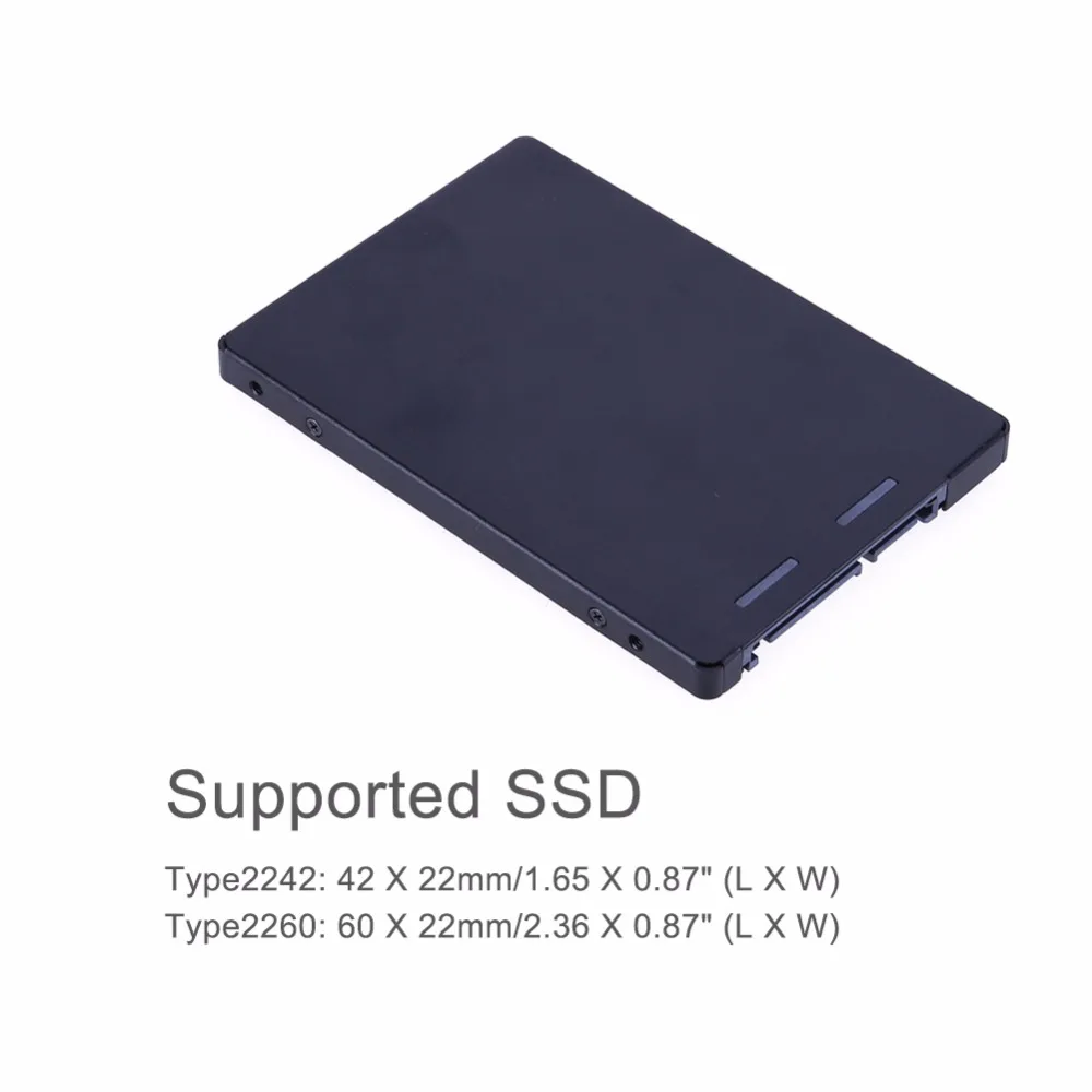 B key M.2 NGFF в SATA 3,0 адаптер с металлическим корпусом M.2/NGFF SSD до 2," SATA 3,0 SSD адаптер для 2242/2260 мм M2 накопитель