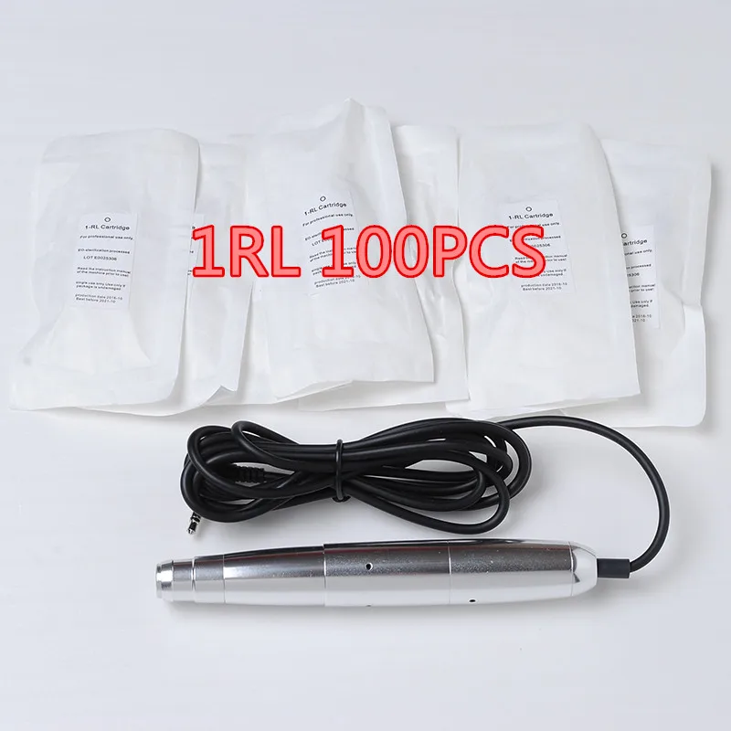 

NEW 600D-G 100pcs 1RL Permanent Makeup needles Eyebrow Lips needle Disposable Sterilized Tattoo Needles
