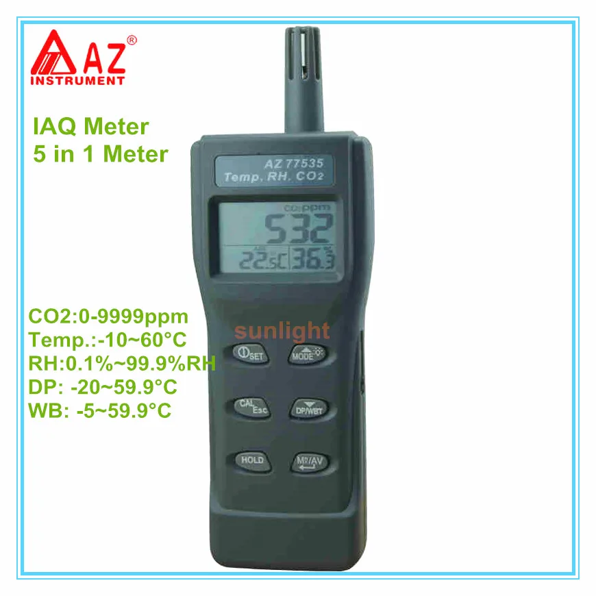 Handheld CO2 Meter IAQ Detector CO2 Temp. RH DP WB 5 in 1in Gas Analyzers from Tools on
