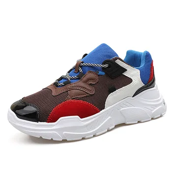

2018 hot daddy shoes outdoor sports light breathable men shoes thick bottom fashion mixed colors sneakers for men students 39-44
