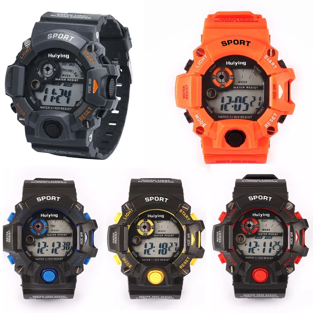 5001Men's кварцевые цифровые спортивные часы светодиодный силиконовый водонепроницаемый браслет montre homme Новинка Лидер продаж
