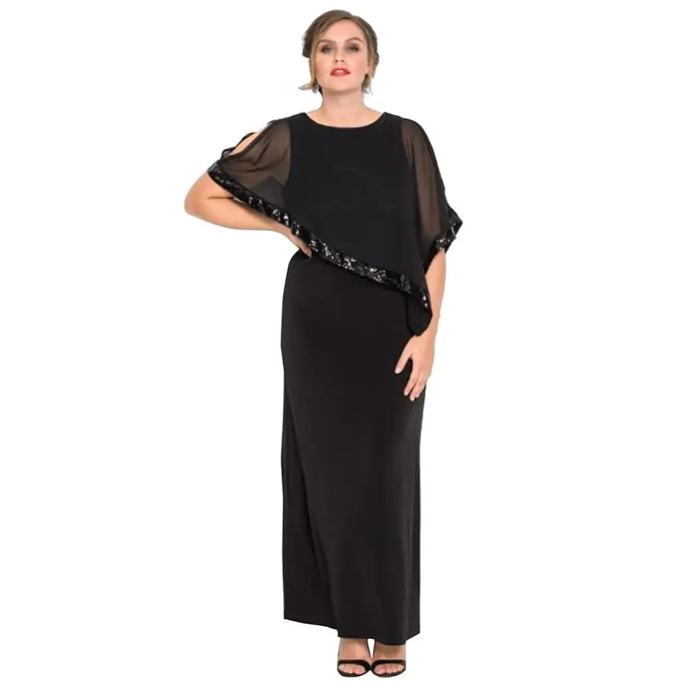

Spring and summer women's summer new explosion dress dress irregular tulle shawl round neck long dress