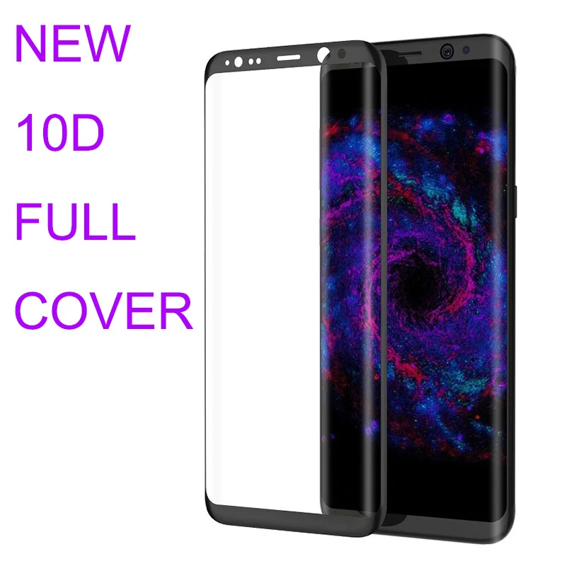 Закаленное стекло 10D с полным покрытием для Samsung Galaxy S8 Защитное Note 8 S9 Plus экрана