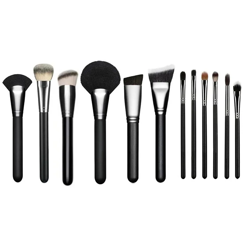 

10Pcs Makeup Brushes Premium Set Synthetic Cosmetics Foundation Blending Blush Eyeliner Face Powder Brush Kit Golden Black